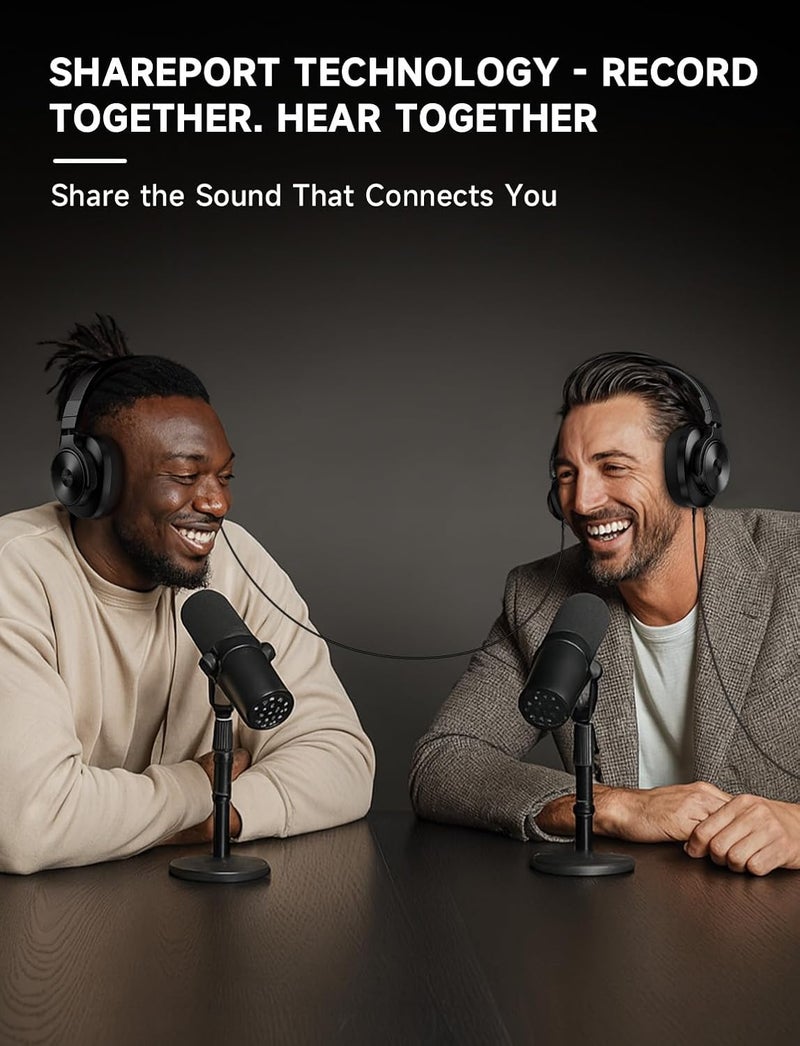 AOC Bluetooth Over Ear Headphones, Wireless Studio Monitor & Mixing DJ Headphones with 72H Playtime, Hi-Res, Built-in Mic, 3.5mm/6.35mm Wired Audio Jack for Guitar AMP, Podcast, PC Gaming - Black - Image 5